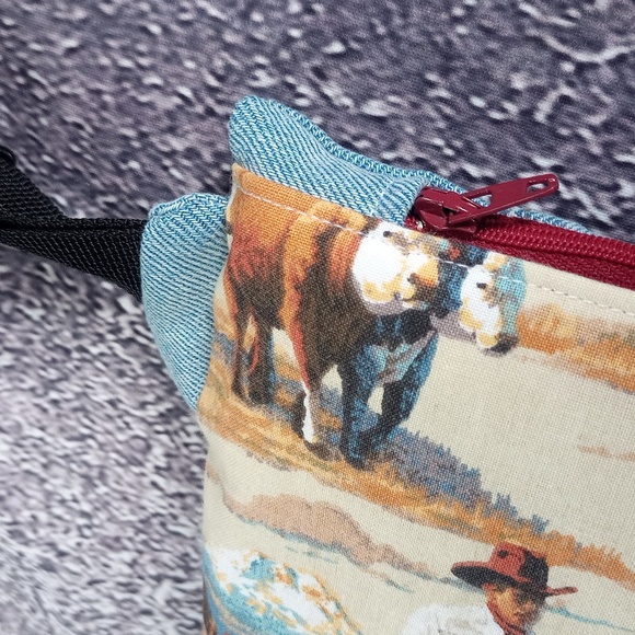 Reworked "Western Denim Cowboy" Benny Bag Messenger/Fanny Pack - Picture 8 of 10